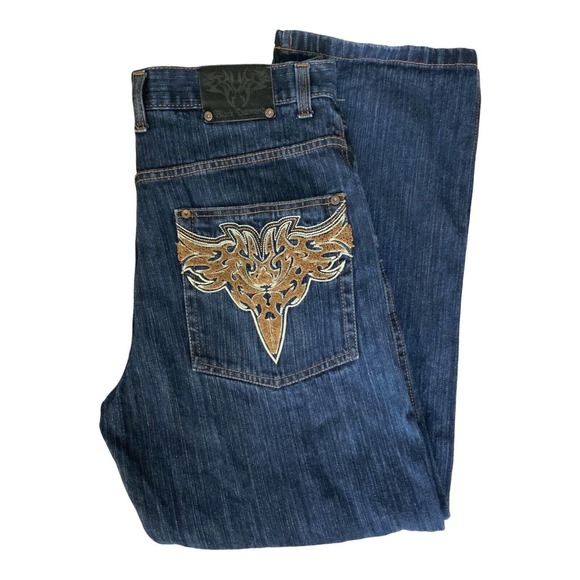 Black Diamond Men's 38x32 Denim Blue Straight Leg Jeans - Picture 1 of 9